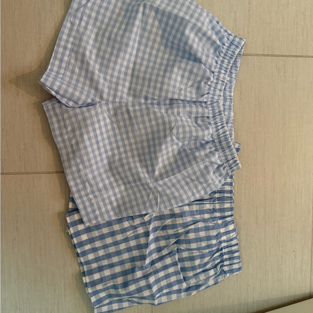 Kids Blue Gingham Shorts